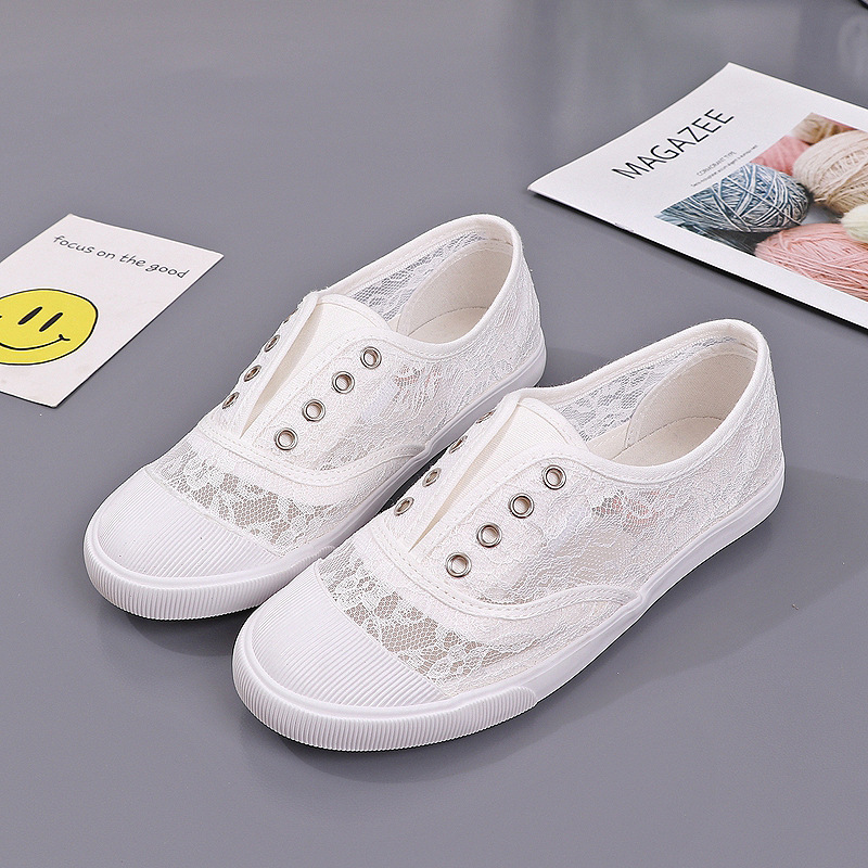 Fashion Lace White Canvas Shoe - Women'S Shoes Com recension och pris