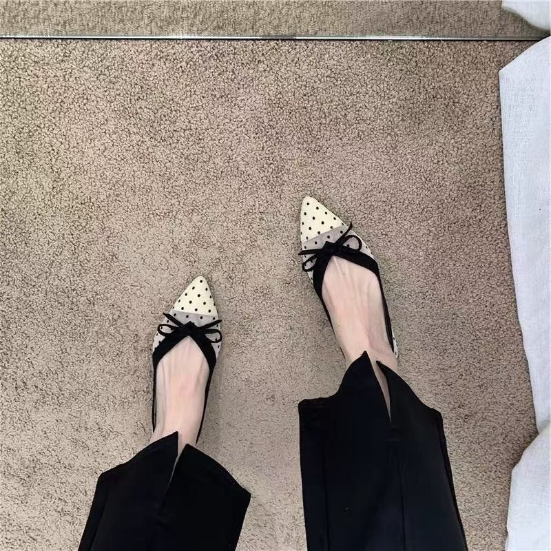 2026 Summer New Polka Dot Sing - Pointed Toe Flat recension och pris