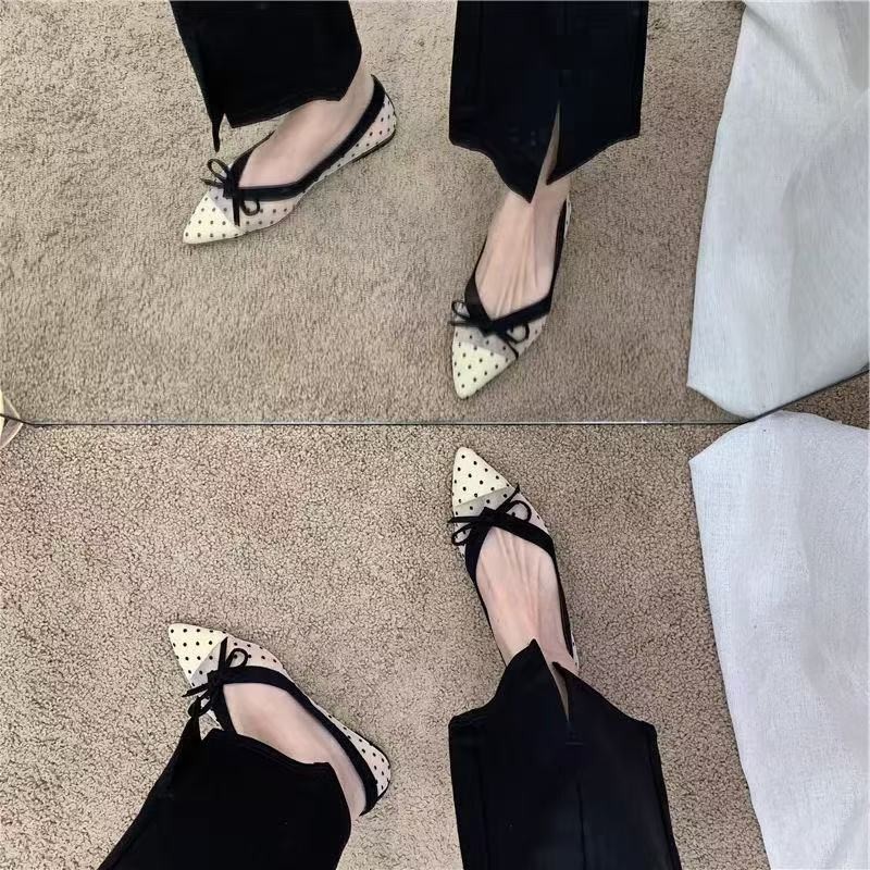 2026 Summer New Polka Dot Sing - Pointed Toe Flat recension och pris