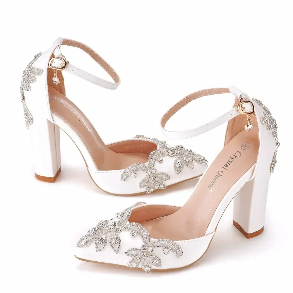 2026 Thick Heel Pointed Toe Sh - Rhinestone Sandal Women recension och pris