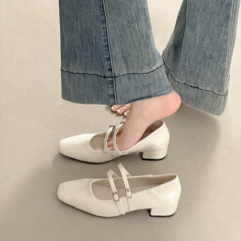 Square Toe Low Heel Women Silv - Women Shoes With Heels recension och pris