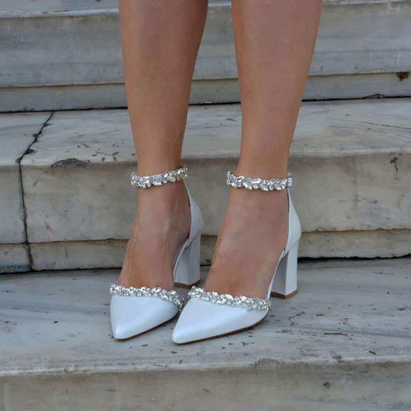 Pointed High Heel Thick Heel S - Rhinestone Sandal Women recension och pris